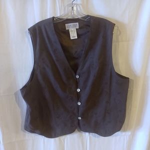 Vintage Women's Brown Button Vest By Jantzen Classics Size XL